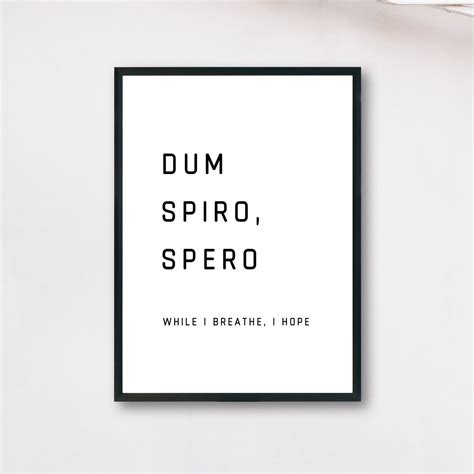 Dum Spirospero Digital Print While I Breathe I Hope | Etsy | Latin ...