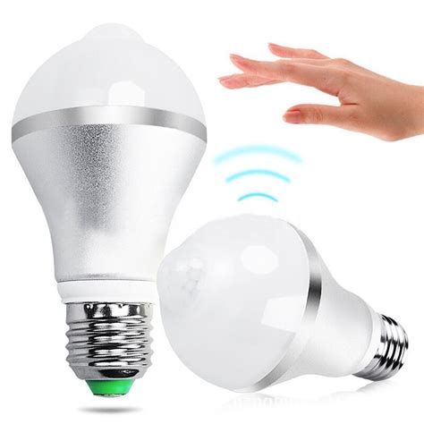 PIR Motion Sensor Light Bulb 9W LED Sensor Light Bulb for Stairs Garage ...