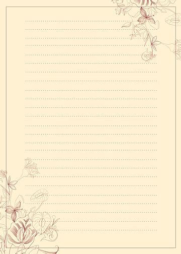 stationery,line,yellow,flowers,background,simple,letter paper,character,cream background Letter ...