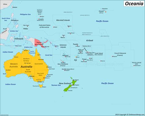 Oceania Map | Countries of Oceania | Detailed Maps of Oceania