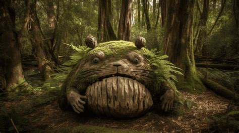 Wooden Totoro In The Forest Background, 3987 Totoro Forest, Hd ...