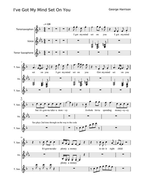 Got My Mind Set On You by George Harrison Sheet music for Vocals, Saxophone tenor (Solo ...