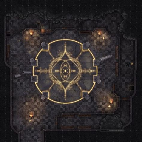 Boss Chamber - 25x25 (Variation post) : battlemaps | Dnd world map, Dungeon maps, Fantasy map