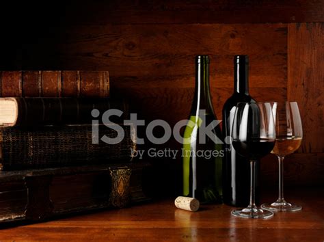 Old Antique Books With Wine Glasses And Bottles Stock Photo | Royalty-Free | FreeImages