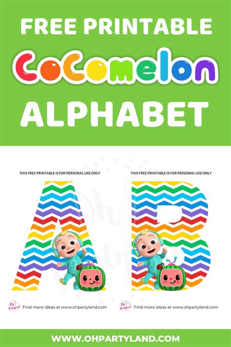 Cocomelon Alphabet Printable - oh partyland