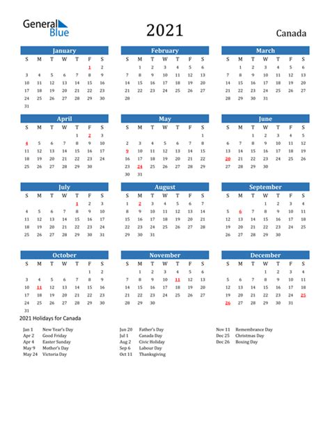 Printable 2022 Calendar Canada | PRINTABLE CALENDAR 2021