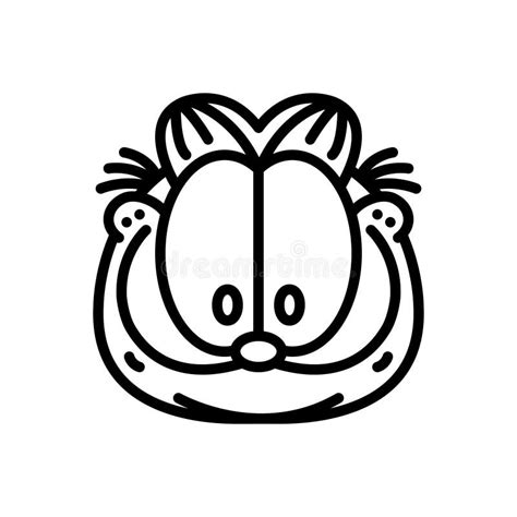 Black Line Icon for Garfield, Cartoon and Funny Stock Illustration ...