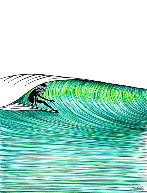 green wave | Surf drawing, Surf artwork, Surf art