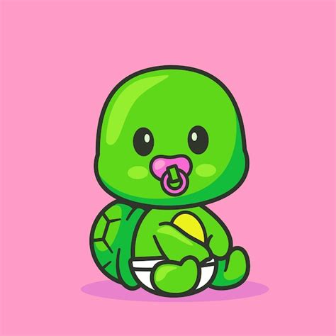 Premium Vector | Cute baby turtle cartoon icon