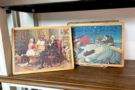 Puzzle, Vintage 3D Wooden Jigsaw Puzzle 2 Puzzle Set, Vintage Puzzles ...