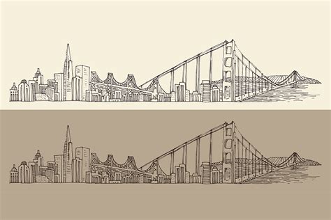 San Francisco Skyline Sketch at PaintingValley.com | Explore collection of San Francisco Skyline ...