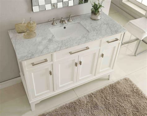 49" Italian Carrara Marble Top Single Bathroom Vanity