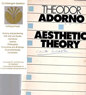 Aesthetic theory by Adorno, Theodor W. | Grimbergen Booksellers