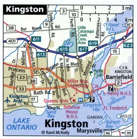 Kingston city road map for truck drivers area town toll free highways - USA