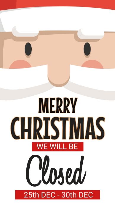 Chrsitmas, we will be closed Template | PosterMyWall