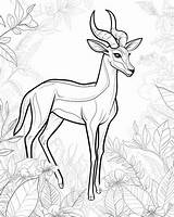 Coloring Gazelle Pages Springbok Printable Preschool Drawing Animal  sketch template