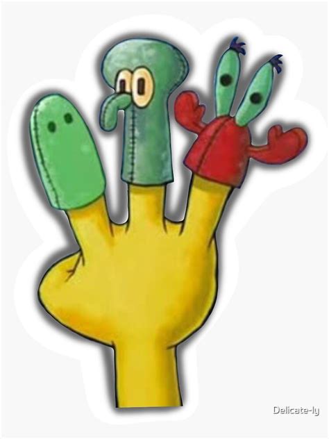 "SpongeBob Finger Puppets" Sticker for Sale by Delicate-ly | Redbubble