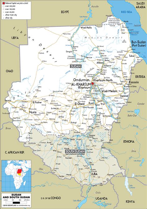 Large size Road Map of Sudan - Worldometer