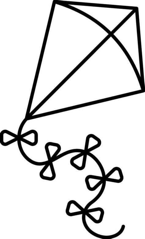 Isolated Kite Icon In Black Line Art. 24951423 Vector Art at Vecteezy