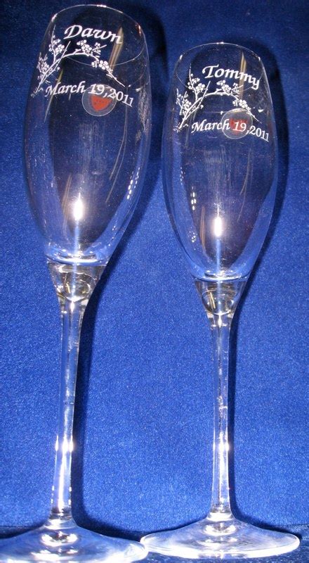 Custom Engraved Crystal Champagne Toasting Glasses