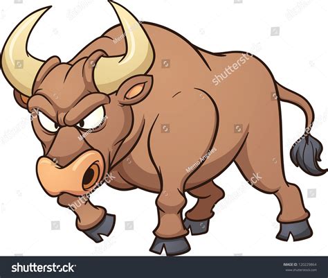 Angry Bull Vector Clip Art Illustration: เวกเตอร์สต็อก (ปลอดค่า ...