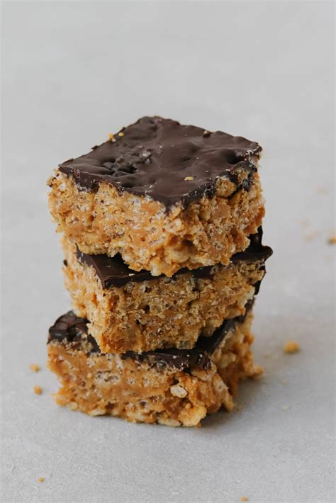 Healthy Chocolate Peanut Butter Rice Krispie Squares - DANIELLE AT HOME