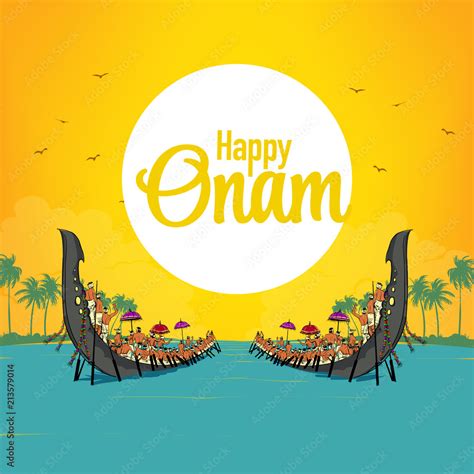 Onam South Indian Festival, two Boat race, Vallam-kali kerala. Stock ...