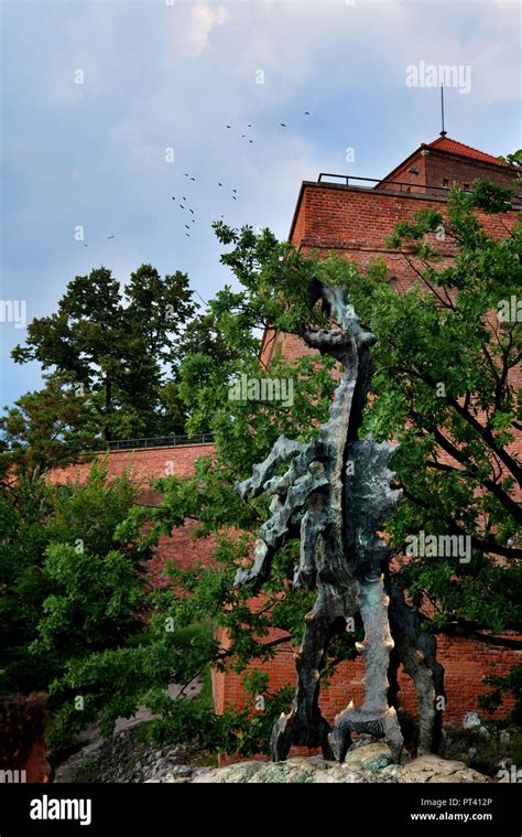 The Dragon of Wawel Hill next to the Wawel Castle in Krakow, Poland ...