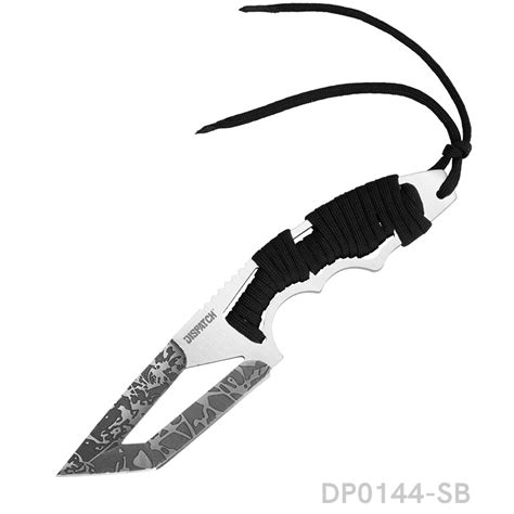 Full Tang Tanto Fixed Blade Knife with Sheath and Cord-Wrapped Handles ...