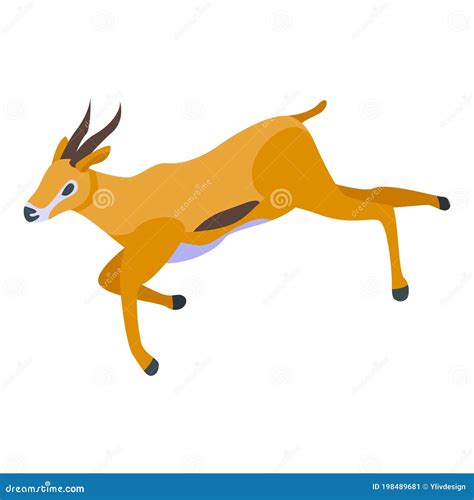 Running Gazelle Icon, Isometric Style Stock Vector - Illustration of ...