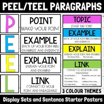 PEEL and TEEL Paragraph Structure Display Sets and Sentence Starter ...