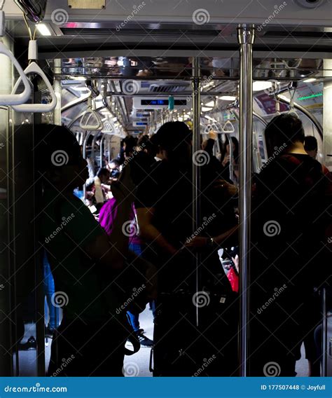 Passengers Singapore People Solhouette Metro Editorial Stock Photo - Image of rail, interior ...