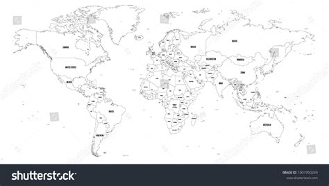 World Map Outline Countries Labeled