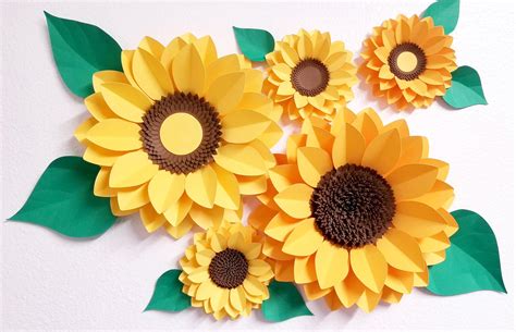 Sunflower/ Paper Flower Template/ Instant Download/ Cricut - Etsy Australia