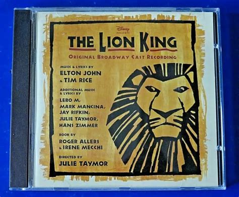 CD DISNEY PRESENTS The Lion King Original Broadway Cast Recording 1CD £ ...