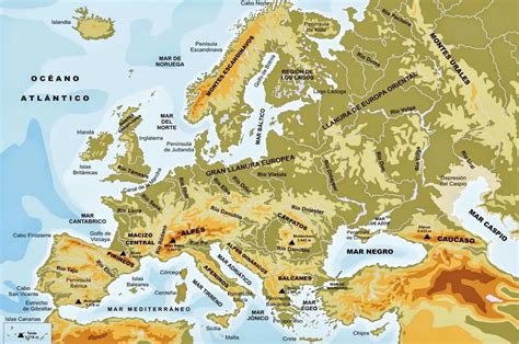 Mapa de Europa: Político y Físico (Mudo y con Nombres) + Países