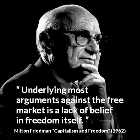 Milton Friedman: “Underlying most arguments against the free...”