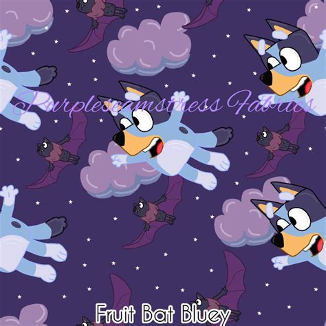 Fruit Bat Bluey Cotton Lycra – Purpleseamstress Fabric