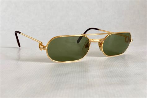 Cartier Must Louis Cartier 18K Gold Vintage Sunglasses Full Set New Old Stock