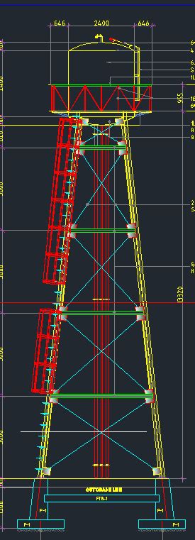 ELEVATED WATER TANK-3000 GAL - CAD Files, DWG files, Plans and Details