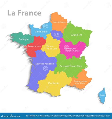 France Map, New Political Detailed Map, Separate Individual Regions ...