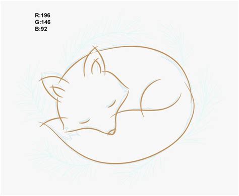 Sleeping Fox Drawing