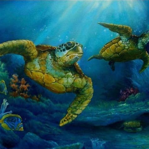 Sea Turtle Painting - Etsy