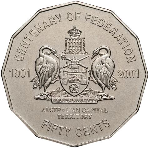 2001 ACT 50 Cent Australian Capital Territory Centenary of Federation ...