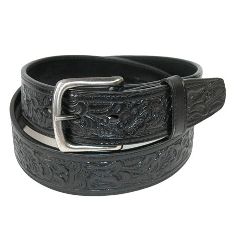 Embossed Leather Money Belt with Removable Buckle by CTM | Money Belts at BeltOutlet.com