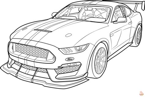 Mustang Car Coloring Pages Free Printable and Easy to Color