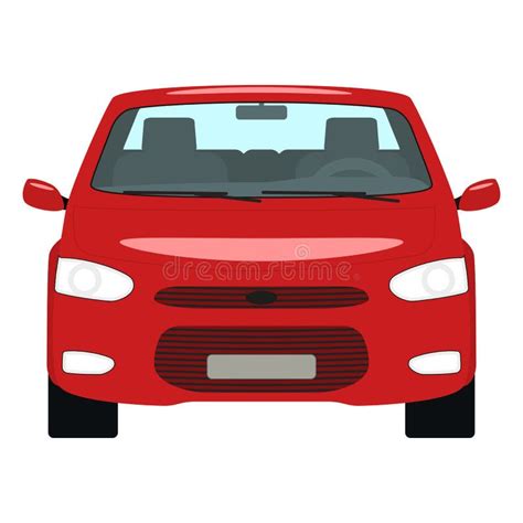 Vector Cartoon Red Car Front View Stock Vector - Illustration of contemporary, front: 97228649