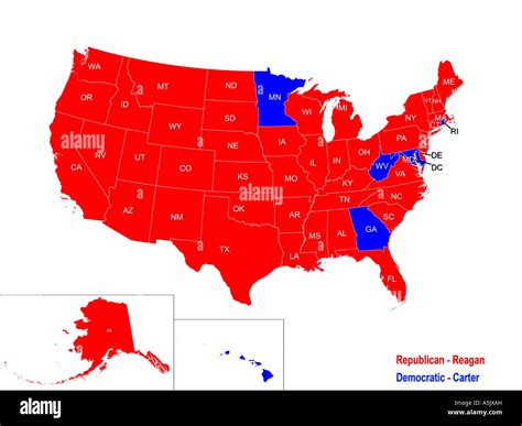 1980 Us Map Of Presidential Election Results - Map