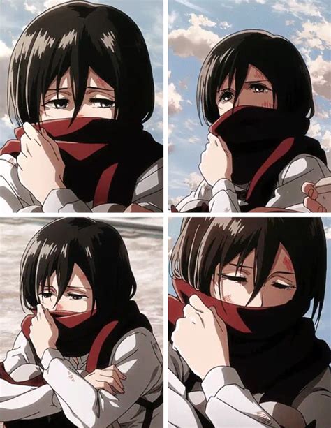 Mikasa and her security scarf | Attack on titan art, Anime senpai ...