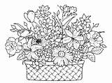 Flower Basket Coloring Page  Home sketch template
